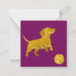 Dachshund Dog With Ball Cute Animal Picture Card