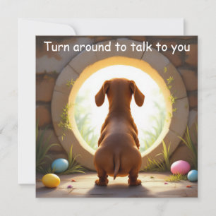 Dachshund dog - with Family Name Holiday Card