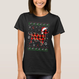 Dachshund Dog Xmas Santa Hat Ugly Christmas Sweate T-Shirt