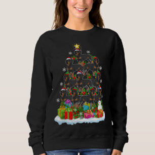 Dachshund Dog Xmas Tree Lighting Santa Dachshund C Sweatshirt