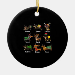 Dachshund Dogs Christmas Pajamas Dog Classic T-Shi Ceramic Tree Decoration