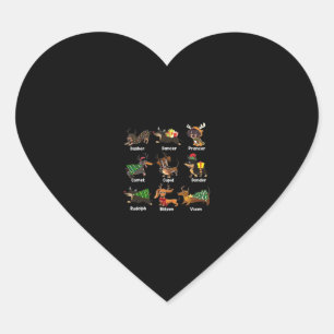 Dachshund Dogs Christmas Pajamas Dog Classic T-Shi Heart Sticker