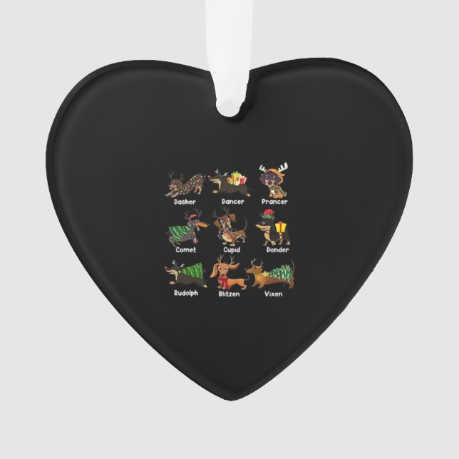 Dachshund Dogs Christmas Pajamas Dog Classic T-Shi Ornament (Front)