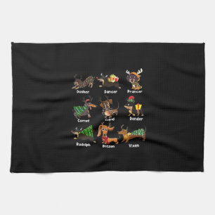 Dachshund Dogs Christmas Pajamas Dog Classic T-Shi Tea Towel