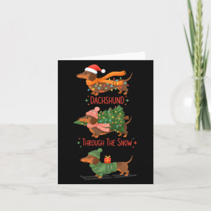 Dachshund Dogs Christmas Sweater Dachshund Through Card