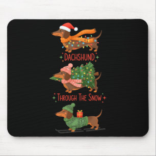 Dachshund Dogs Christmas Sweater Dachshund Through Mouse Mat