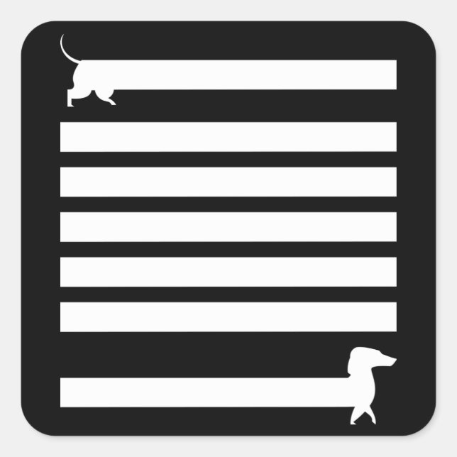 Dachshund Dogs Funny Cute Dog Holder Puppy Gift Square Sticker (Front)