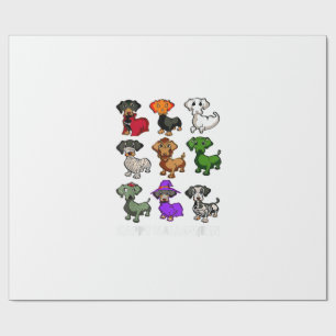 Dachshund Dogs Halloween Happy Halloween Wrapping Paper