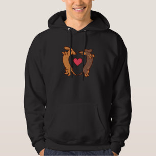 Dachshund Dogs Heart Wiener Valentines Day Men Wom Hoodie