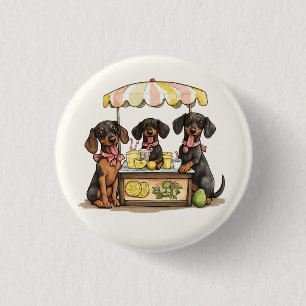 Dachshund Dogs Lemonade Stand 3 Cm Round Badge
