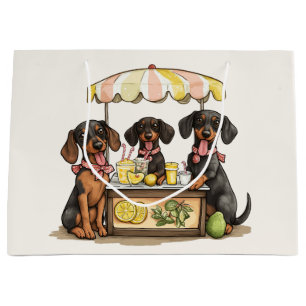 Dachshund Dogs Lemonade Stand Large Gift Bag