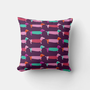 Dachshund Dogs: Seamless Cute Pattern. Cushion