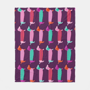 Dachshund Dogs: Seamless Cute Pattern. Fleece Blanket