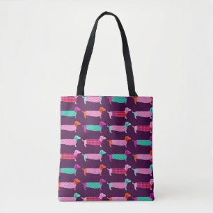Dachshund Dogs: Seamless Cute Pattern. Tote Bag