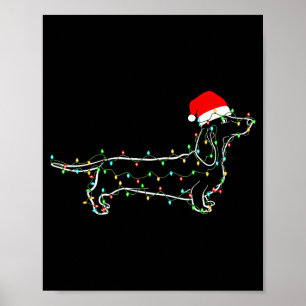 Dachshund Dogs Tree Christmas Sweater Xmas For Pet Poster