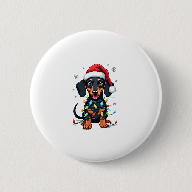 Dachshund Dogs Tree Christmas Sweater Xmas Gifts F 6 Cm Round Badge (Front)
