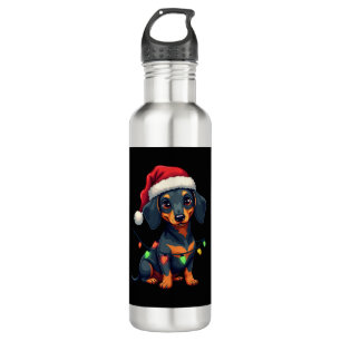 Dachshund Dogs Tree Christmas Sweater Xmas Gifts F 710 Ml Water Bottle