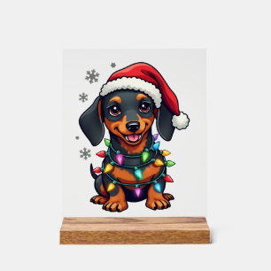 Dachshund Dogs Tree Christmas Sweater Xmas Gifts F Acrylic Sign