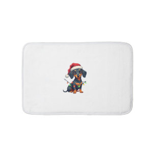 Dachshund Dogs Tree Christmas Sweater Xmas Gifts F Bath Mat