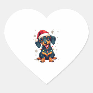 Dachshund Dogs Tree Christmas Sweater Xmas Gifts F Heart Sticker