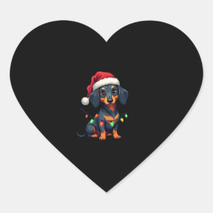 Dachshund Dogs Tree Christmas Sweater Xmas Gifts F Heart Sticker