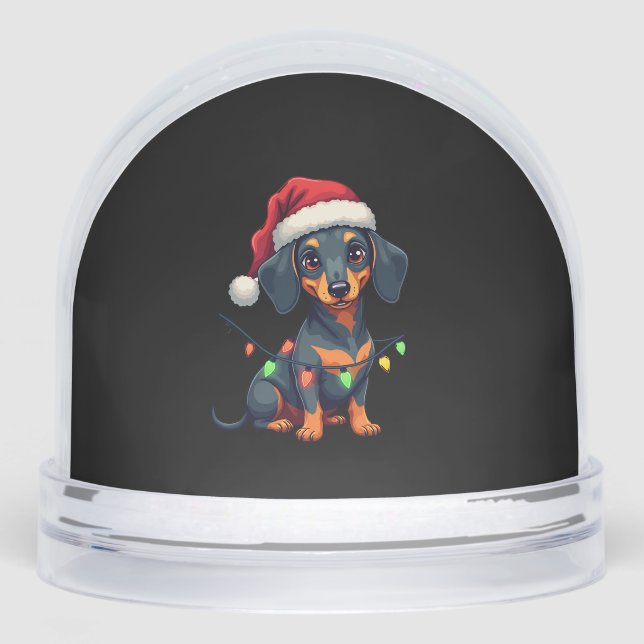 Dachshund Dogs Tree Christmas Sweater Xmas Gifts F Snowglobe (Front)