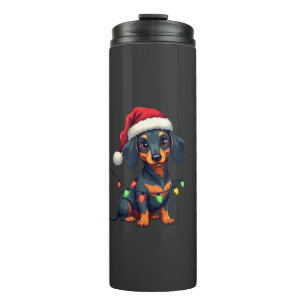 Dachshund Dogs Tree Christmas Sweater Xmas Gifts F Thermal Tumbler