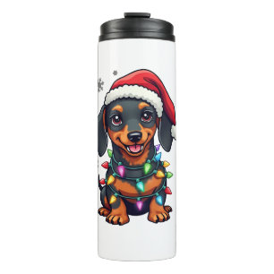 Dachshund Dogs Tree Christmas Sweater Xmas Gifts F Thermal Tumbler