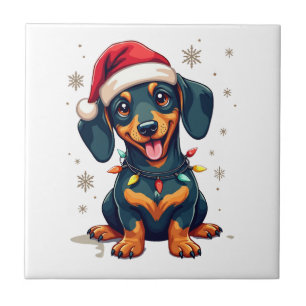 Dachshund Dogs Tree Christmas Sweater Xmas Gifts F Tile