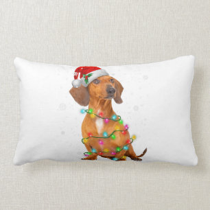 Dachshund Dogs Tree Christmas Sweater Xmas Gifts P Lumbar Cushion