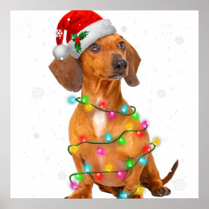 Dachshund Dogs Tree Christmas Sweater Xmas Gifts P Poster