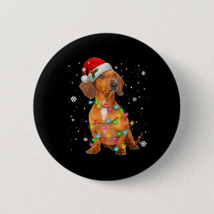 Dachshund Dogs Tree Christmas Xmas Gifts For Pet D 6 Cm Round Badge