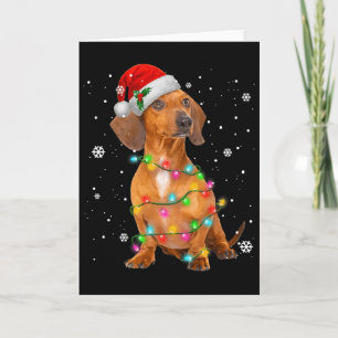 Dachshund Dogs Tree Christmas Xmas Gifts For Pet D Card