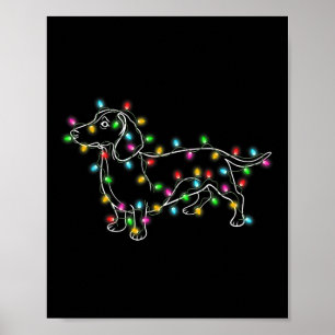 Dachshund Dogs Tree Christmas Xmas Gifts For Pet D Poster