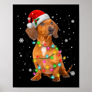 Dachshund Dogs Tree Christmas Xmas Gifts For Pet Poster