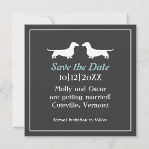 Dachshund Dogs Wedding Save the Date Invitation