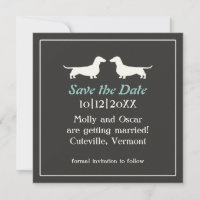 Dachshund Dogs Wedding Save the Date Invitation