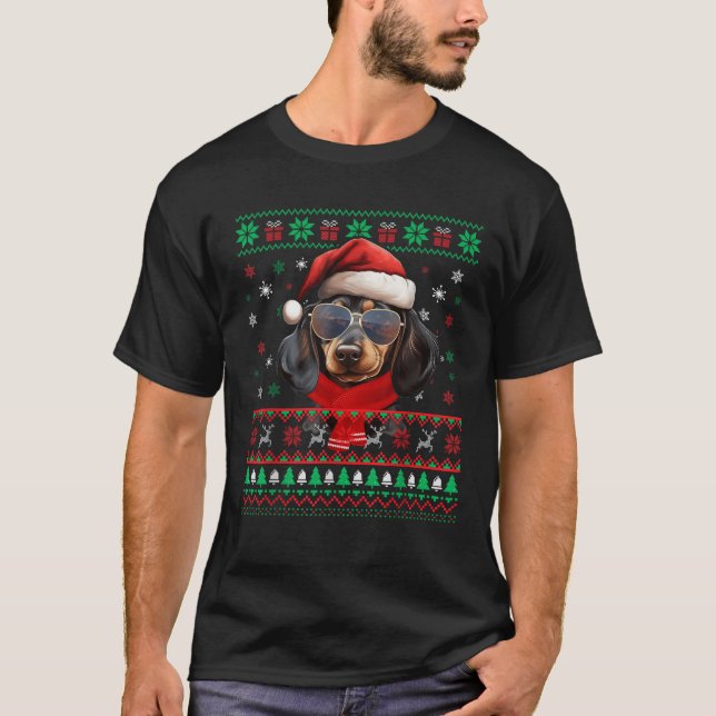 Dachshund Dogs Xmas Pajama Christmas Sweater Match (Front)