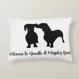 Dachshund Doormat /Housewarming Gift /Family Name Decorative Cushion