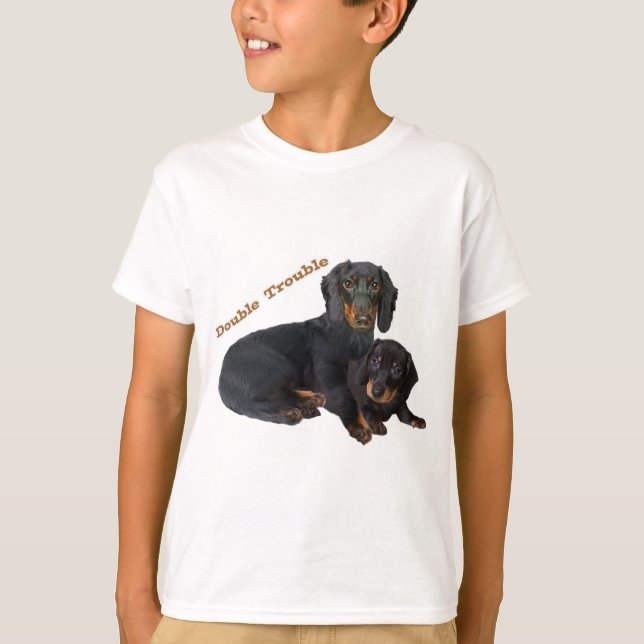 Dachshund Double Trouble T-shirts (Front)