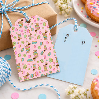 Dachshund & Doughnuts Party Gift Tags