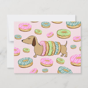 Dachshund & Doughnuts Party Stickers & Decor Invitation