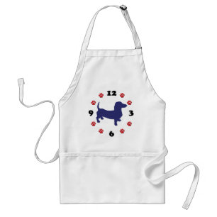 Dachshund Doxie Clock Standard Apron