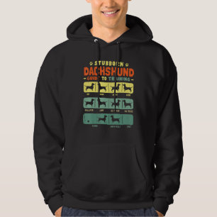 Dachshund Doxie Mum Dad Stubborn Vintage Tricks Hoodie
