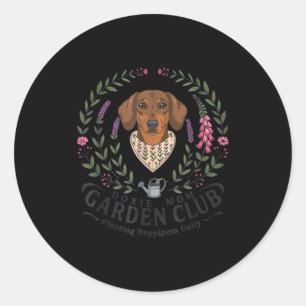 Dachshund doxie mum garden club mother's day classic round sticker