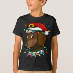 Dachshund Doxie Santa Christmas Pajama Top Xmas Li