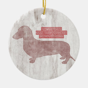 Dachshund Doxie Teckel Lover Illustration Quote Ceramic Tree Decoration