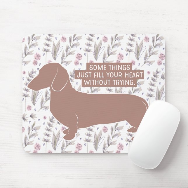 Dachshund Doxie Teckel Lover Illustration Quote Mouse Mat (With Mouse)