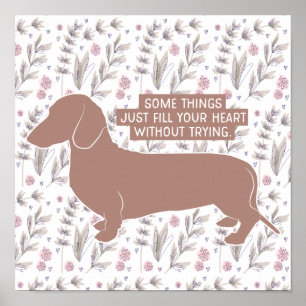 Dachshund Doxie Teckel Lover Illustration Quote Poster