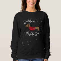 Dachshund Doxie Through the Snow Christmas Shirt